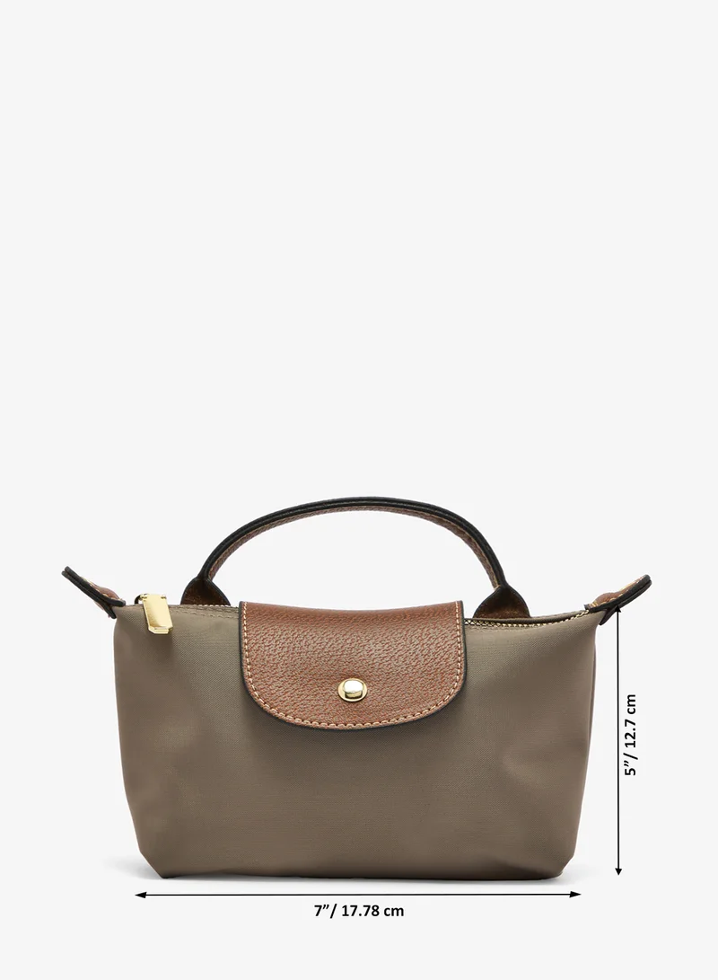 ELLA Grey Classic Crossbody With Top Handle And Strap With Flap for Women | Best Price UAE